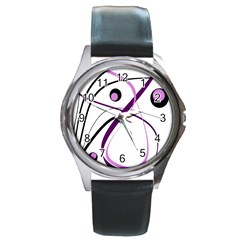 Pink Elegant Design Round Metal Watch by Valentinaart