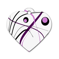 Pink Elegant Design Dog Tag Heart (one Side) by Valentinaart