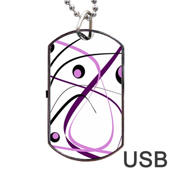 Pink elegant design Dog Tag USB Flash (Two Sides) 