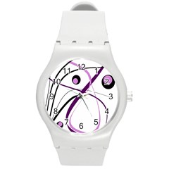 Pink Elegant Design Round Plastic Sport Watch (m) by Valentinaart