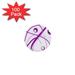 Purple Elegant Design 1  Mini Buttons (100 Pack)  by Valentinaart