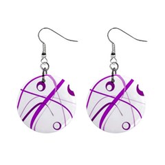 Purple Elegant Design Mini Button Earrings by Valentinaart