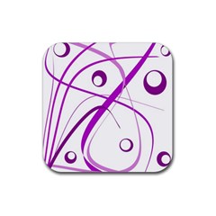 Purple Elegant Design Rubber Coaster (square)  by Valentinaart