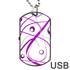 Purple Elegant Design Dog Tag Usb Flash (two Sides)  by Valentinaart