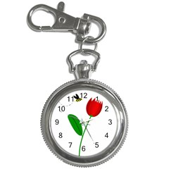 Red Tulip And Bee Key Chain Watches by Valentinaart