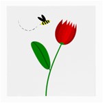 Red tulip and bee Medium Glasses Cloth (2-Side) Back