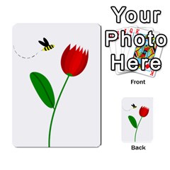 Red Tulip And Bee Multi-purpose Cards (rectangle)  by Valentinaart