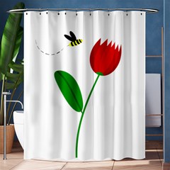 Red Tulip And Bee Shower Curtain 60  X 72  (medium)  by Valentinaart