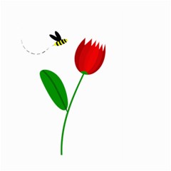 Red Tulip And Bee Large Garden Flag (two Sides) by Valentinaart