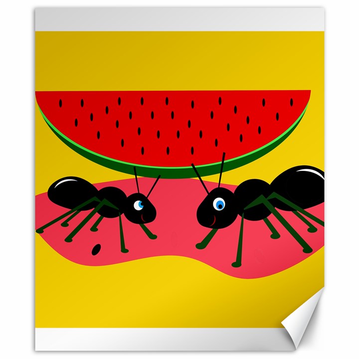 Ants and watermelon  Canvas 8  x 10 