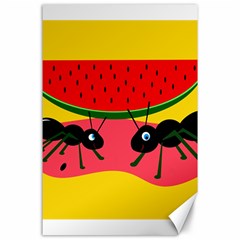 Ants And Watermelon  Canvas 24  X 36  by Valentinaart