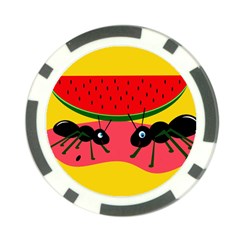 Ants And Watermelon  Poker Chip Card Guards by Valentinaart