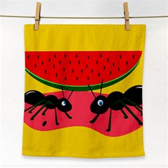 Ants And Watermelon  Face Towel by Valentinaart