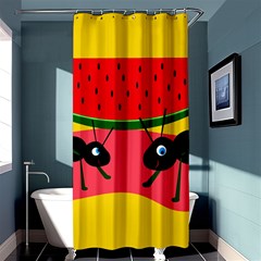 Ants And Watermelon  Shower Curtain 36  X 72  (stall)  by Valentinaart