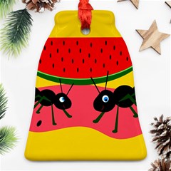 Ants And Watermelon  Ornament (bell)  by Valentinaart