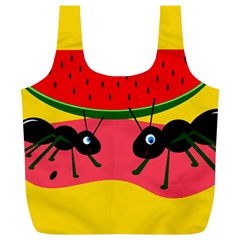 Ants And Watermelon  Full Print Recycle Bags (l)  by Valentinaart