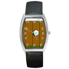 Over The Fence  Barrel Style Metal Watch by Valentinaart