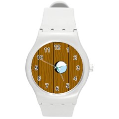 Over The Fence  Round Plastic Sport Watch (m) by Valentinaart