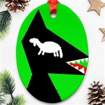 Wolf and sheep Ornament (Oval)  Front