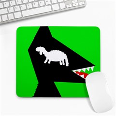 Wolf And Sheep Large Mousepads by Valentinaart