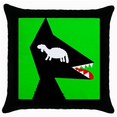 Wolf And Sheep Throw Pillow Case (black) by Valentinaart