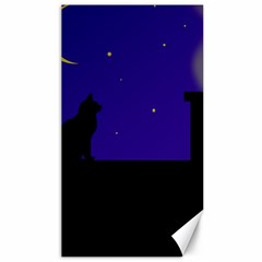 Cat On The Roof  Canvas 40  X 72   by Valentinaart