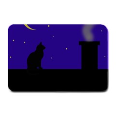 Cat On The Roof  Plate Mats by Valentinaart