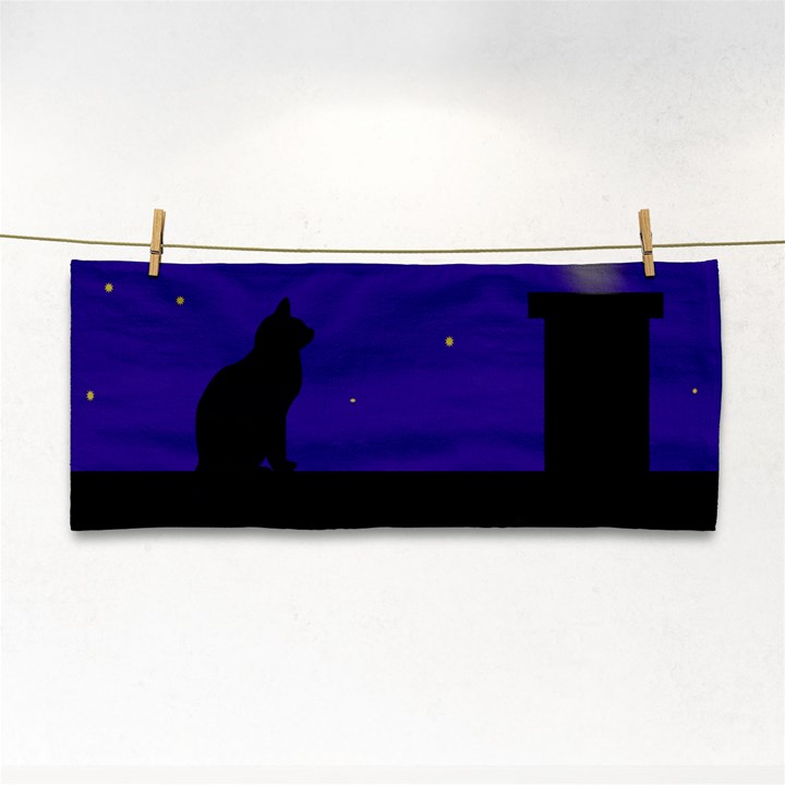 Cat on the roof  Hand Towel