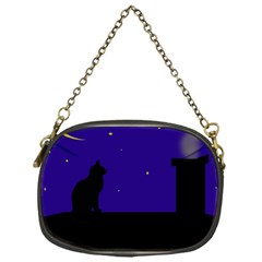 Cat On The Roof  Chain Purses (one Side)  by Valentinaart