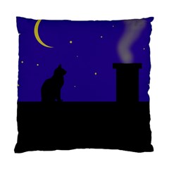 Cat On The Roof  Standard Cushion Case (two Sides) by Valentinaart