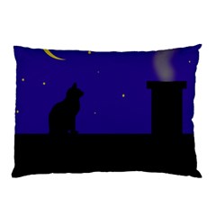 Cat On The Roof  Pillow Case by Valentinaart