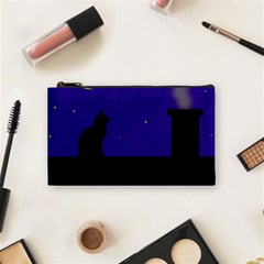 Cat On The Roof  Cosmetic Bag (small)  by Valentinaart