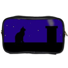 Cat On The Roof  Toiletries Bags by Valentinaart