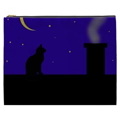 Cat On The Roof  Cosmetic Bag (xxxl)  by Valentinaart