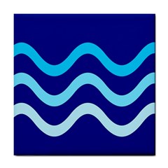 Blue Waves  Tile Coasters by Valentinaart