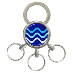 Blue Waves  3-ring Key Chains by Valentinaart