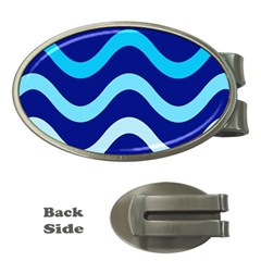 Blue Waves  Money Clips (oval)  by Valentinaart