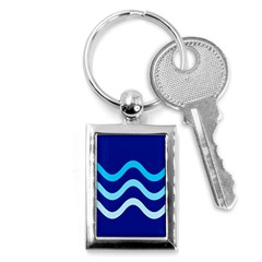 Blue Waves  Key Chains (rectangle)  by Valentinaart