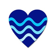 Blue Waves  Heart Magnet by Valentinaart