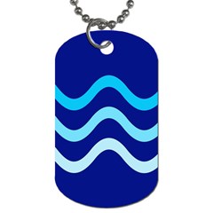 Blue Waves  Dog Tag (two Sides) by Valentinaart