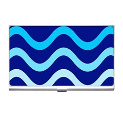 Blue Waves  Business Card Holders by Valentinaart