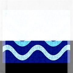 Blue Waves  Rectangular Jigsaw Puzzl by Valentinaart