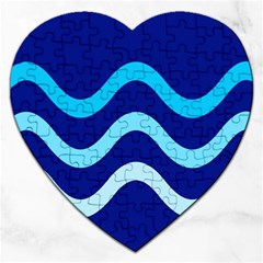 Blue Waves  Jigsaw Puzzle (heart) by Valentinaart