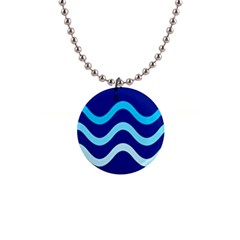 Blue Waves  Button Necklaces by Valentinaart