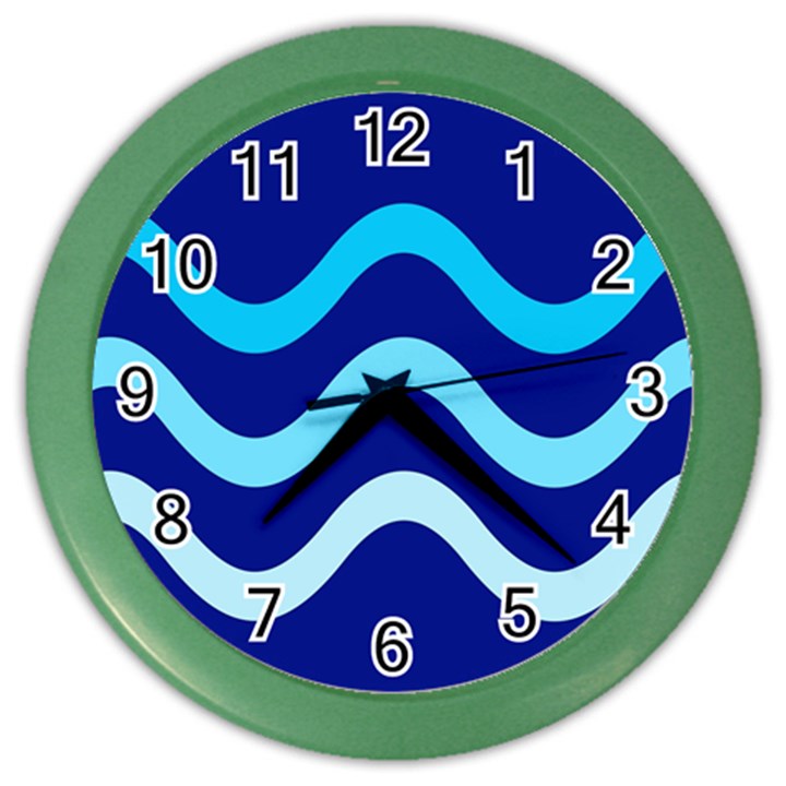 Blue waves  Color Wall Clocks