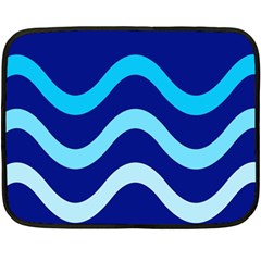 Blue Waves  Fleece Blanket (mini) by Valentinaart