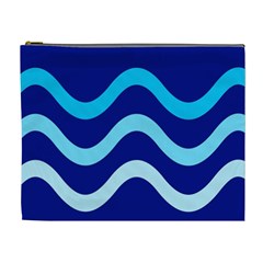 Blue Waves  Cosmetic Bag (xl) by Valentinaart