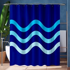 Blue Waves  Shower Curtain 60  X 72  (medium)  by Valentinaart