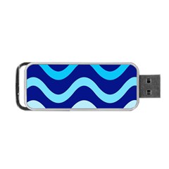 Blue Waves  Portable Usb Flash (one Side) by Valentinaart