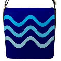 Blue Waves  Flap Messenger Bag (s) by Valentinaart